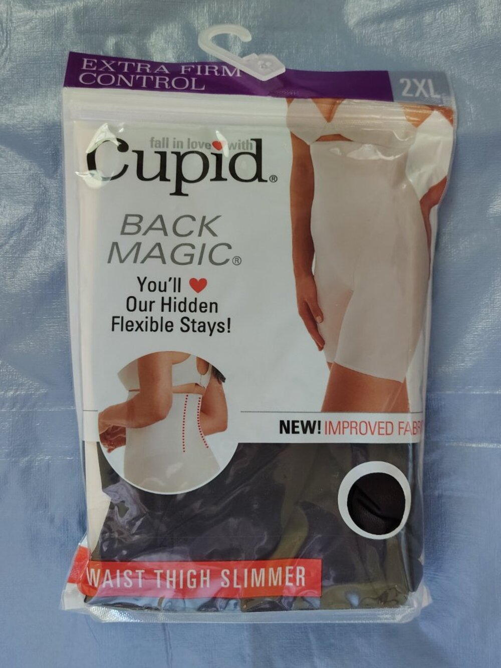 New Cupid Black Extra Firm Control Hi-Waist Thigh Slimmer 2XL